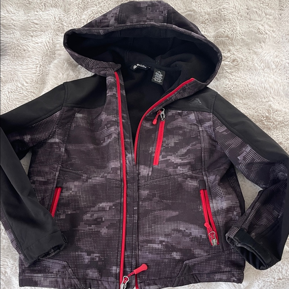 Snozu Gray and Red Patterned Jacket